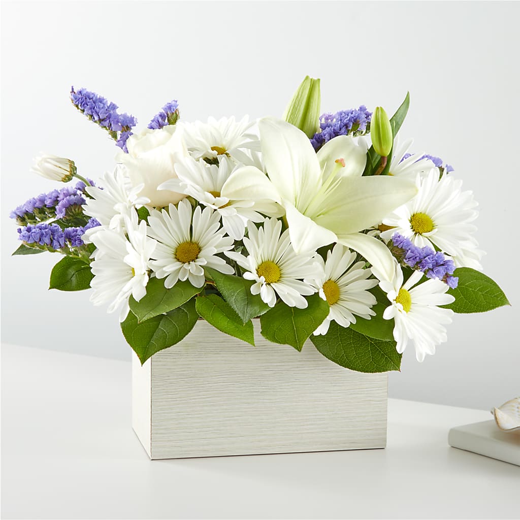 Beyond Blue Box Bouquet – MC INERNEY'S FLOWER SHOP & GREENHOUSE, Middletown CT