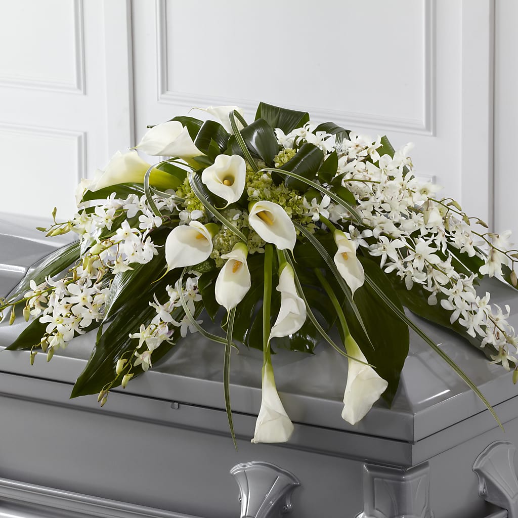 Angel Wings Casket Spray – MC INERNEY'S FLOWER SHOP & GREENHOUSE, Middletown CT