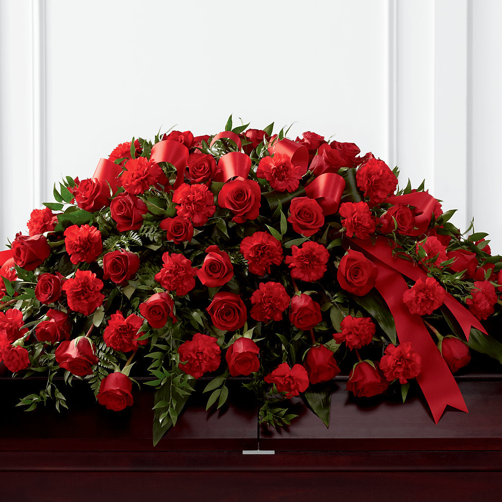 Tribute of Life Casket Spray – MC INERNEY'S FLOWER SHOP & GREENHOUSE, Middletown CT