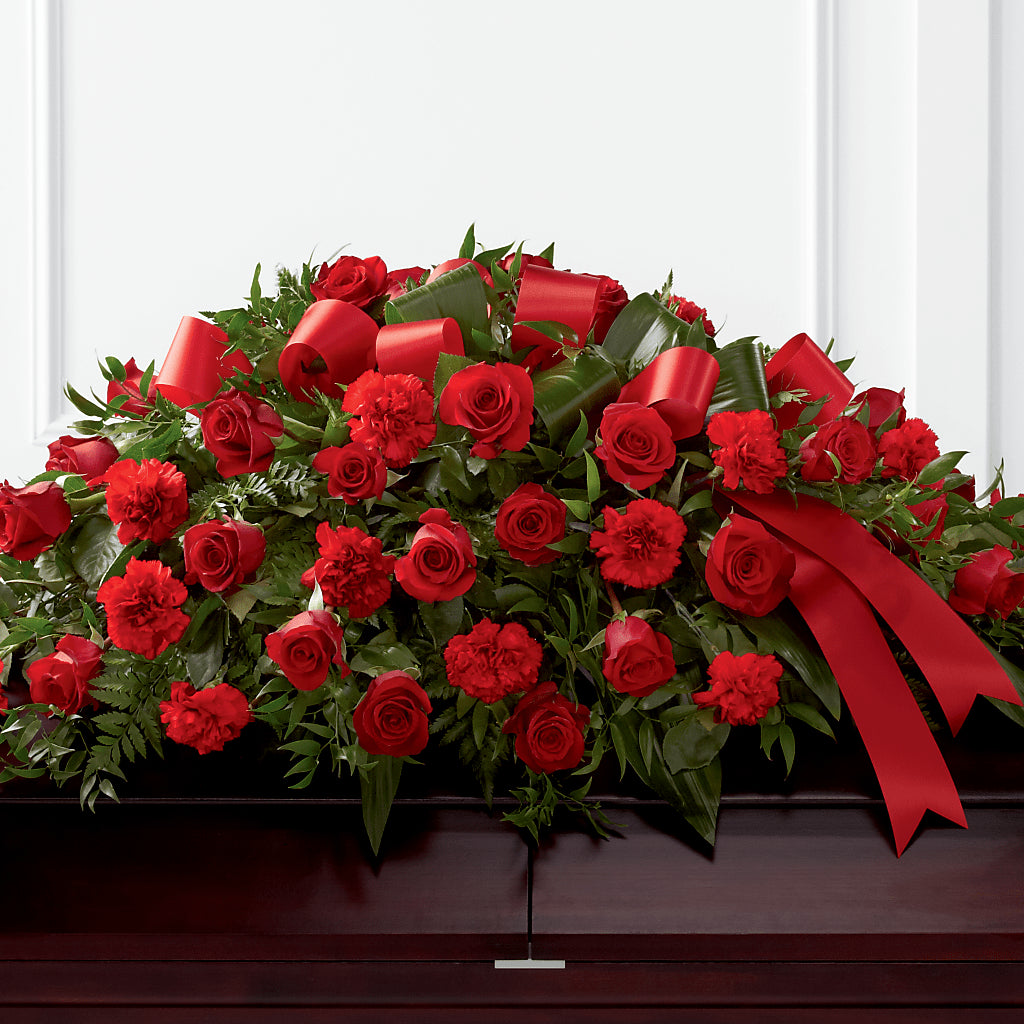 Tribute of Life Casket Spray – MC INERNEY'S FLOWER SHOP & GREENHOUSE, Middletown CT