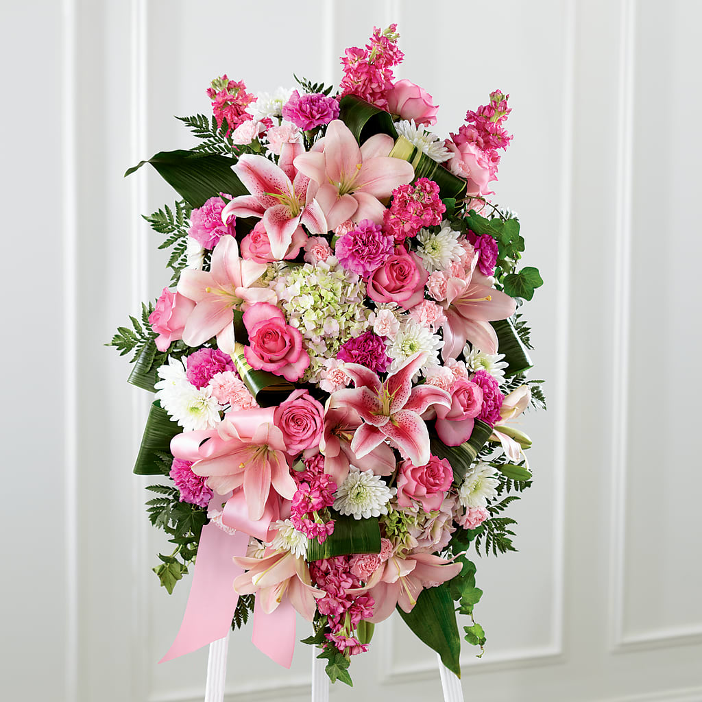 Comforting Standing Spray – MC INERNEY'S FLOWER SHOP & GREENHOUSE, Middletown CT