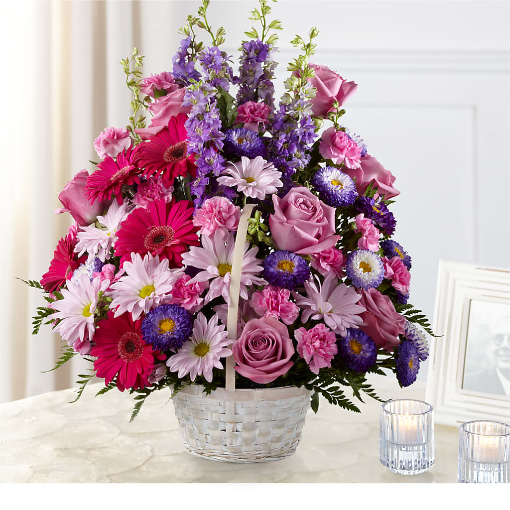 Pastel Peace Basket – MC INERNEY'S FLOWER SHOP & GREENHOUSE, Middletown CT