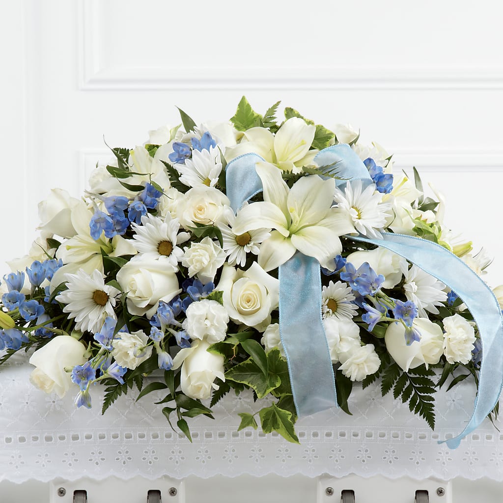 Tender Treasure Casket Spray – MC INERNEY'S FLOWER SHOP & GREENHOUSE, Middletown CT