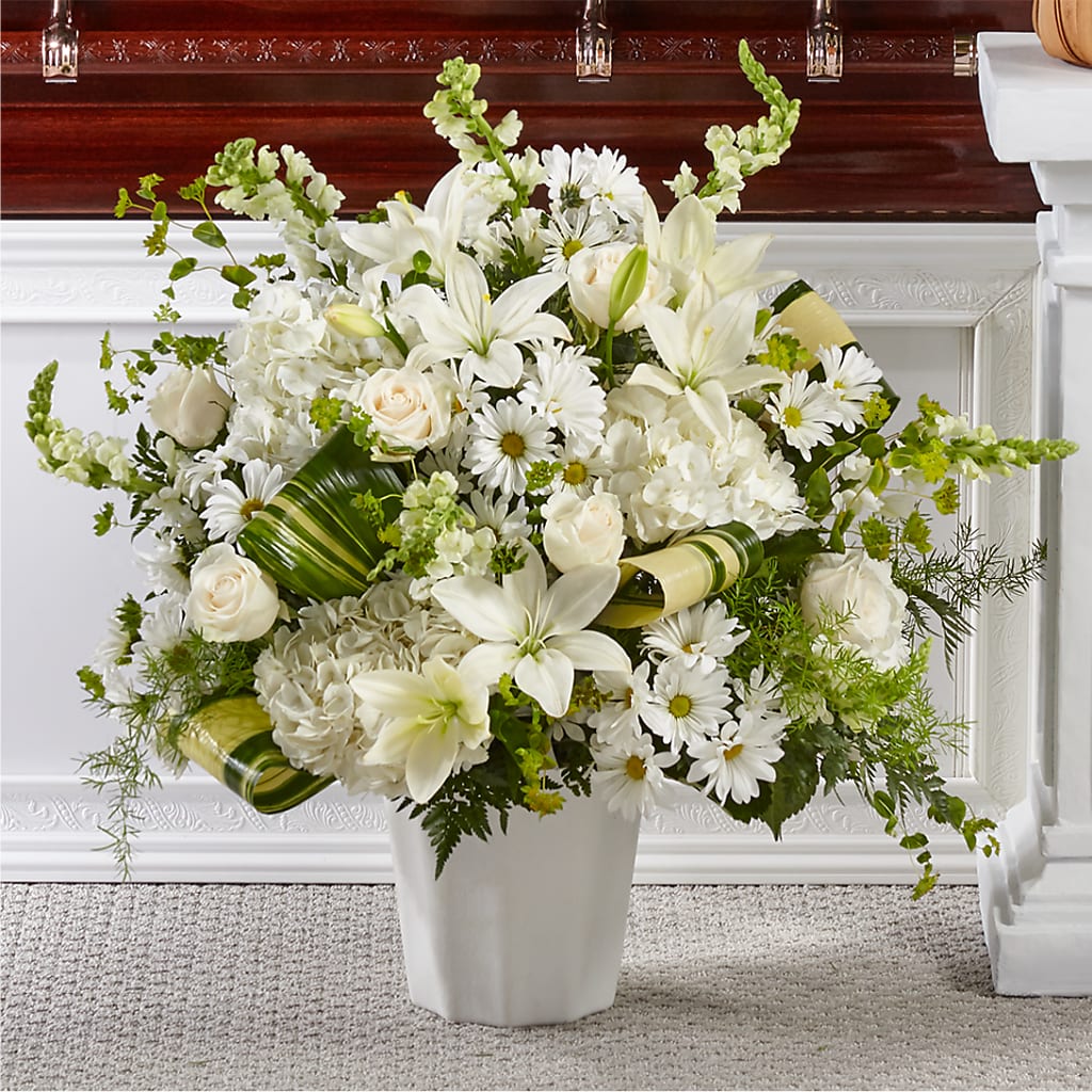 Thoughts of Tranquility Floor Basket – MC INERNEY'S FLOWER SHOP & GREENHOUSE, Middletown CT