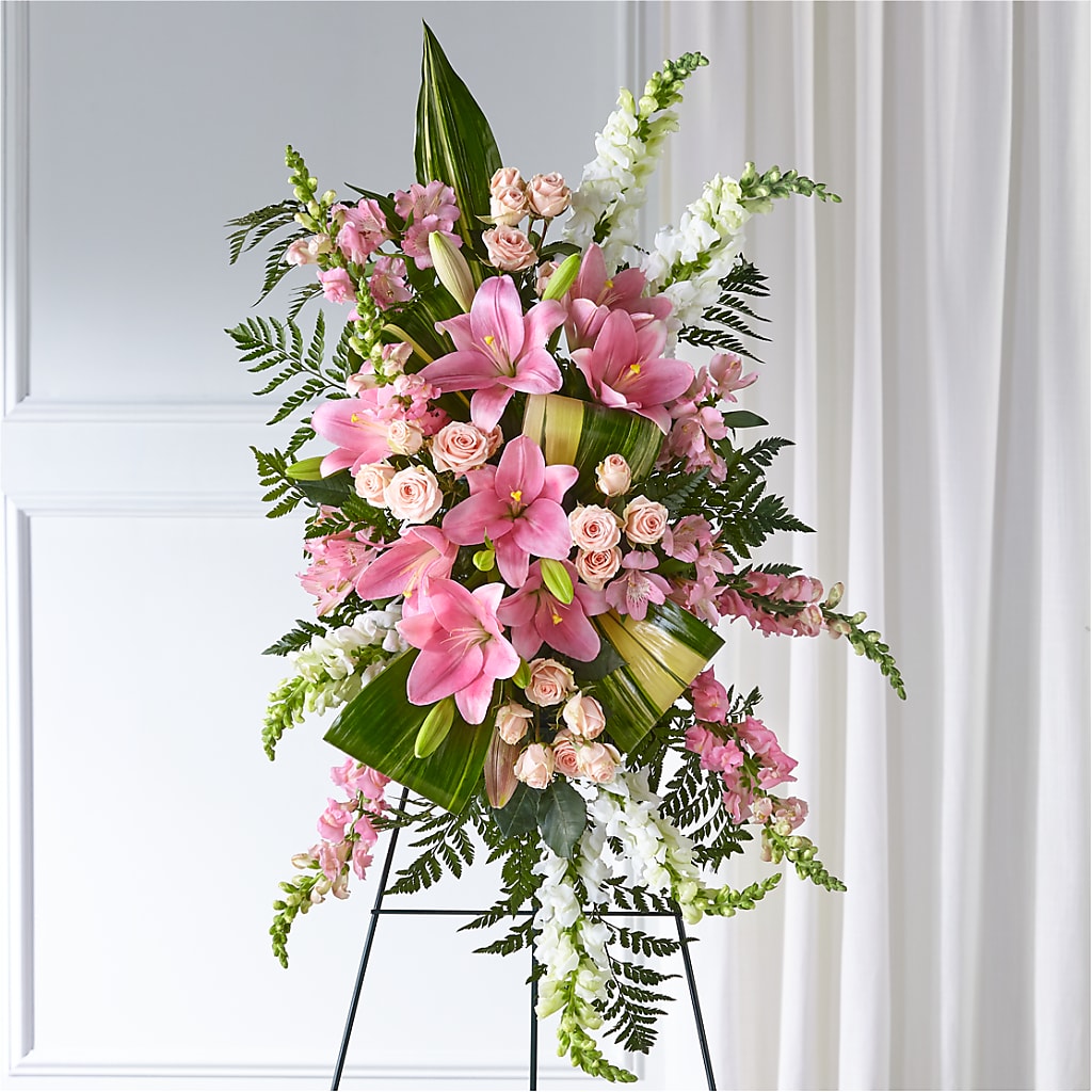 Elegant Embrace Standing Spray – MC INERNEY'S FLOWER SHOP & GREENHOUSE, Middletown CT