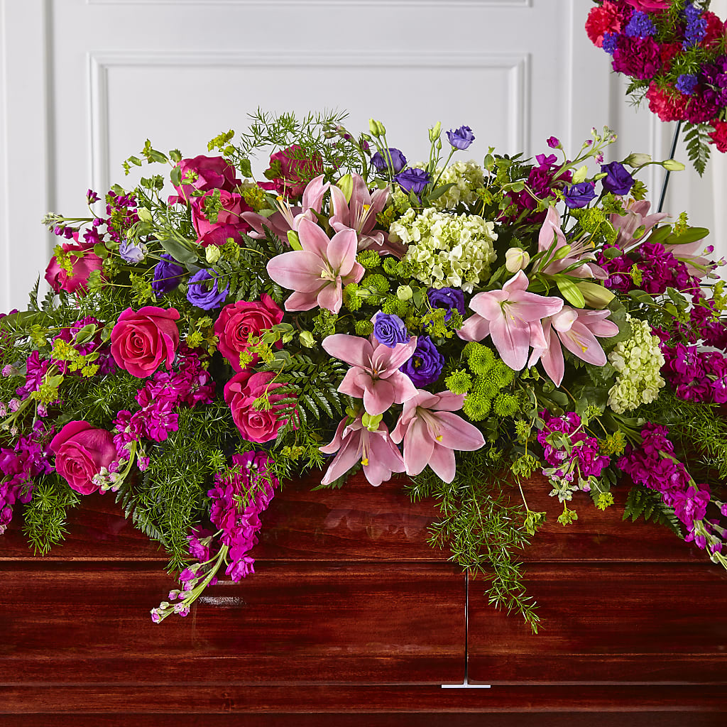 Radiant Tribute Casket Spray – MC INERNEY'S FLOWER SHOP & GREENHOUSE, Middletown CT