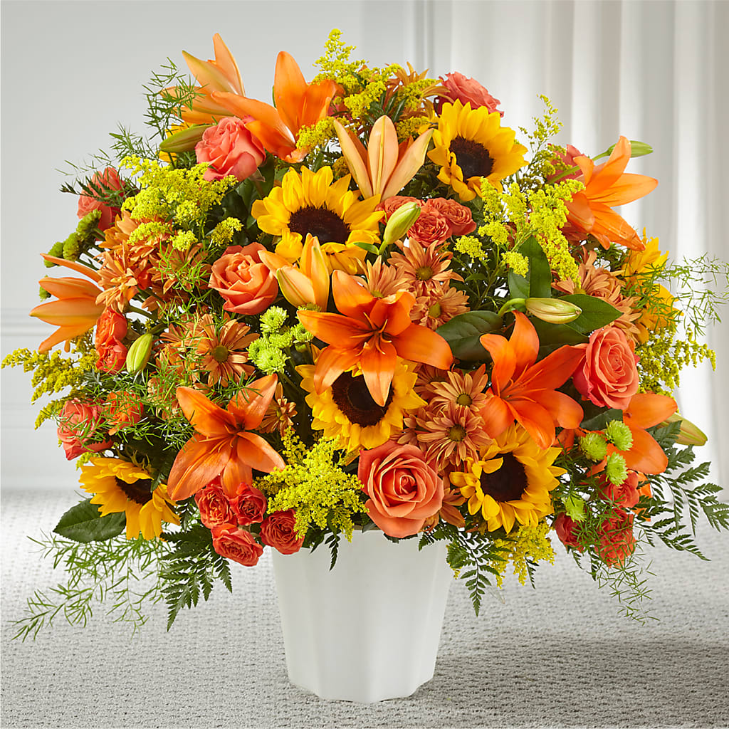 Harvest Thoughts Floor Basket – MC INERNEY'S FLOWER SHOP & GREENHOUSE, Middletown CT