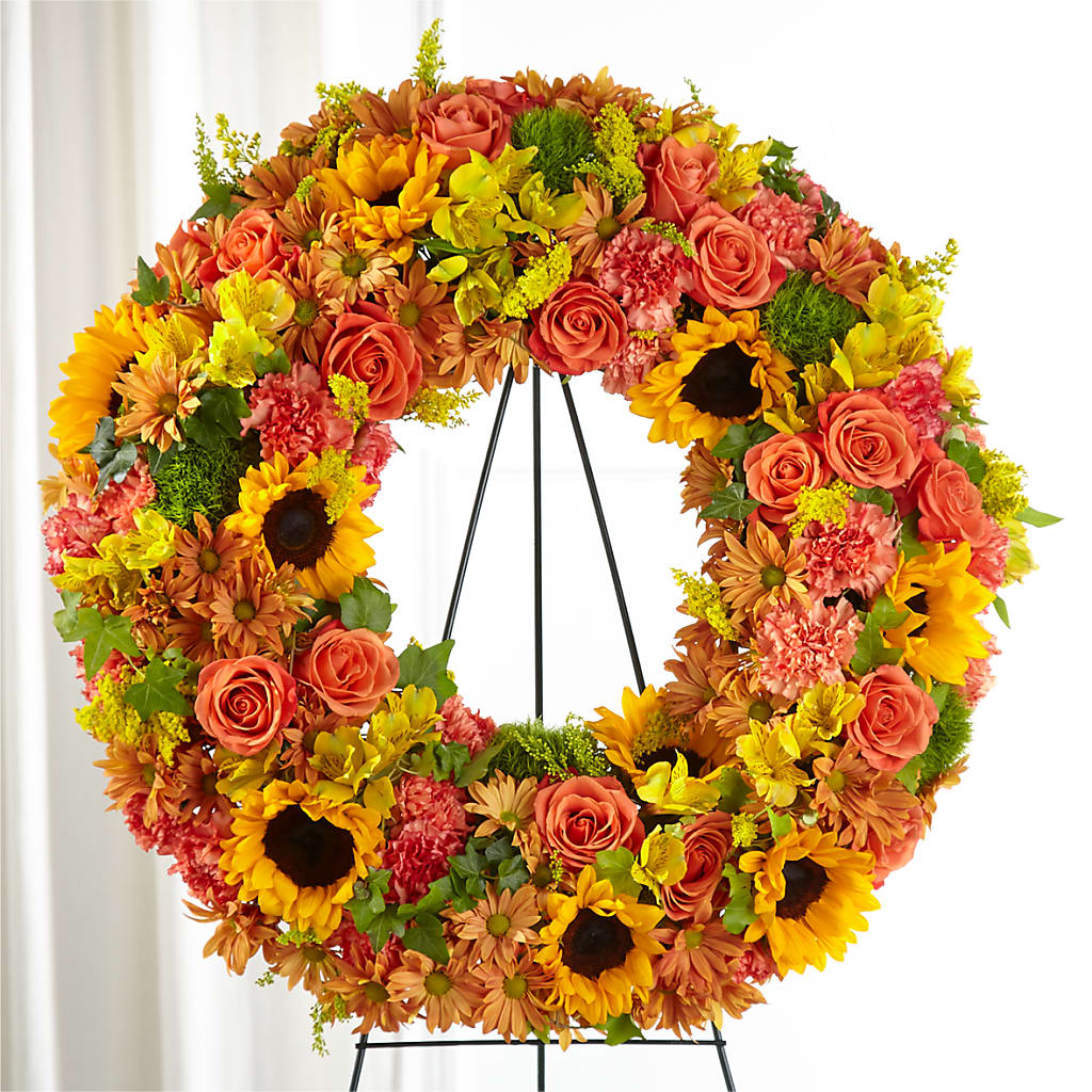 Autumnal Memories Wreath (Standard) – MC INERNEY'S FLOWER SHOP & GREENHOUSE, Middletown CT
