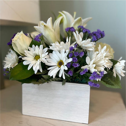 Beyond Blue Box Bouquet – MC INERNEY'S FLOWER SHOP & GREENHOUSE, Middletown CT