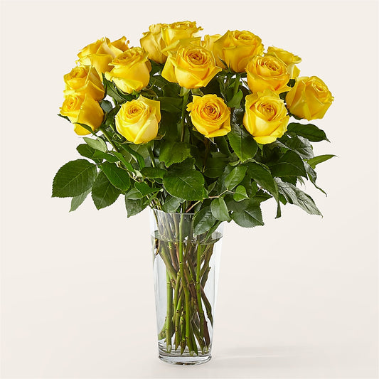 Long Stem Yellow Rose Bouquet – MC INERNEY'S FLOWER SHOP & GREENHOUSE, Middletown CT