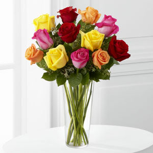 Long Stem Assorted Colors Rose Bouquet – MC INERNEY'S FLOWER SHOP & GREENHOUSE, Middletown CT