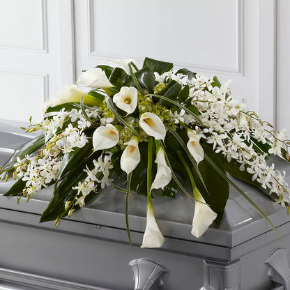 Angel Wings Casket Spray – MC INERNEY'S FLOWER SHOP & GREENHOUSE, Middletown CT