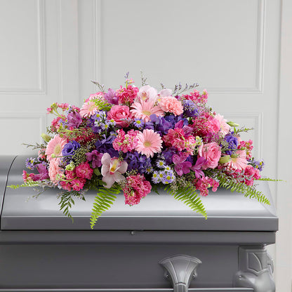 Glorious Garden Casket Spray – MC INERNEY'S FLOWER SHOP & GREENHOUSE, Middletown CT