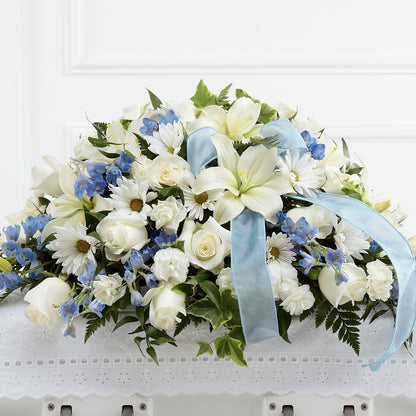 Tender Treasure Casket Spray – MC INERNEY'S FLOWER SHOP & GREENHOUSE, Middletown CT
