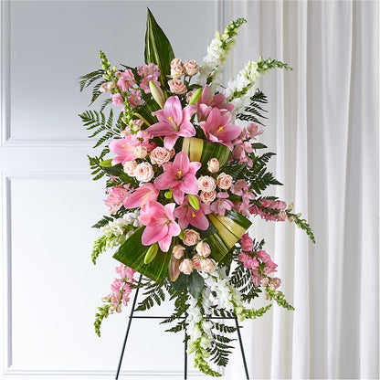 Elegant Embrace Standing Spray – MC INERNEY'S FLOWER SHOP & GREENHOUSE, Middletown CT